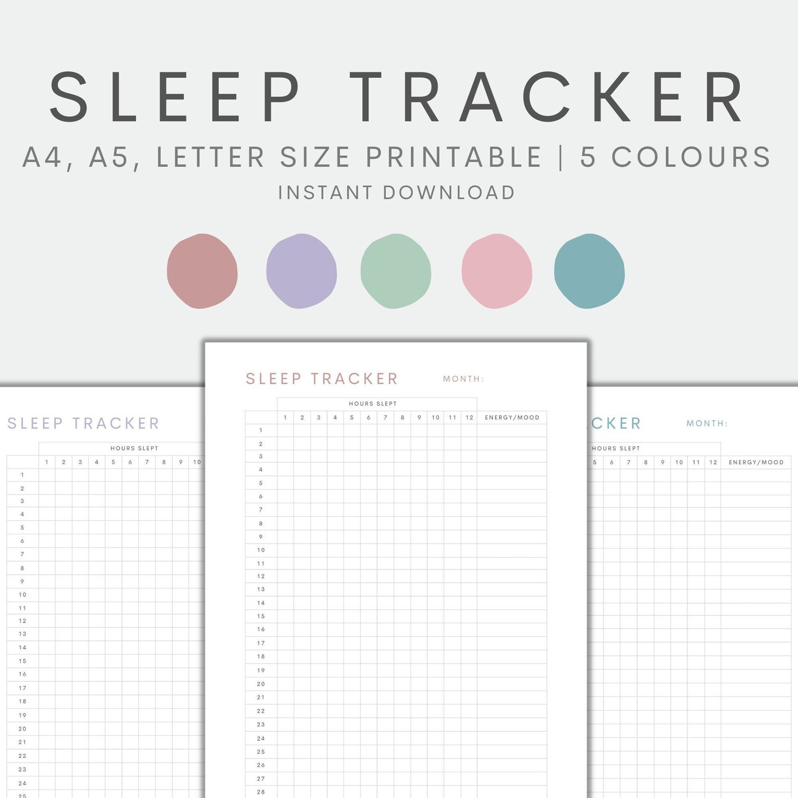 Sleep Tracker Printable, Sleep Journal Printable, Sleep Log, Sleep