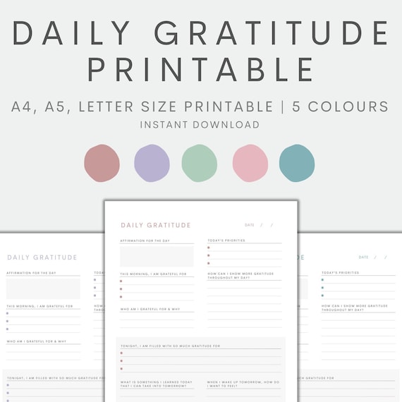 Download Printable Gratitude Journal Prompts PDF