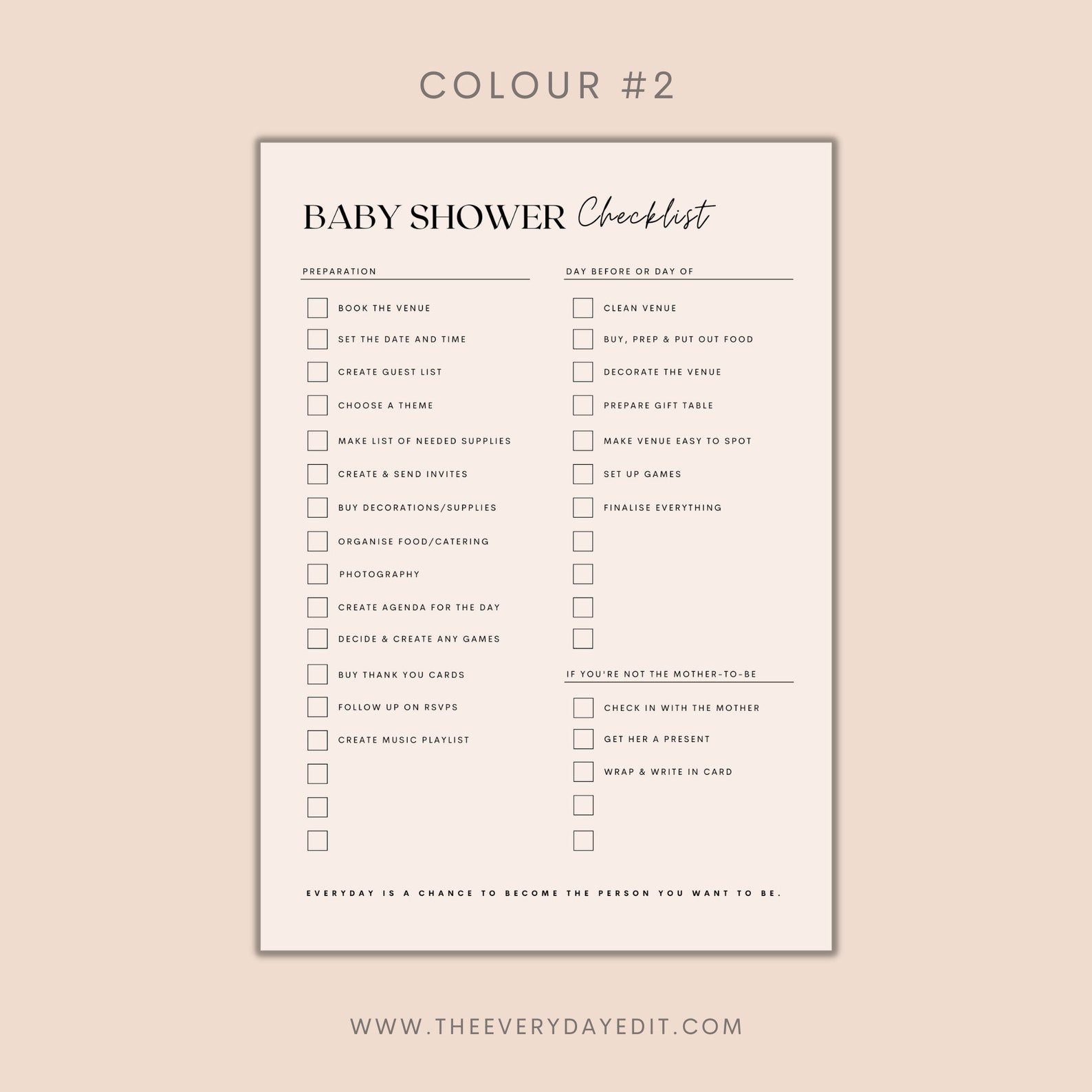 Baby Shower Checklist Printable, Baby Shower Planner Printable, Party ...