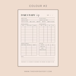 printable daily baby log