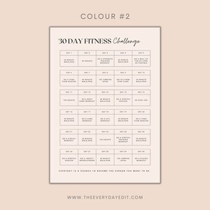 30 day fitness challenge printable