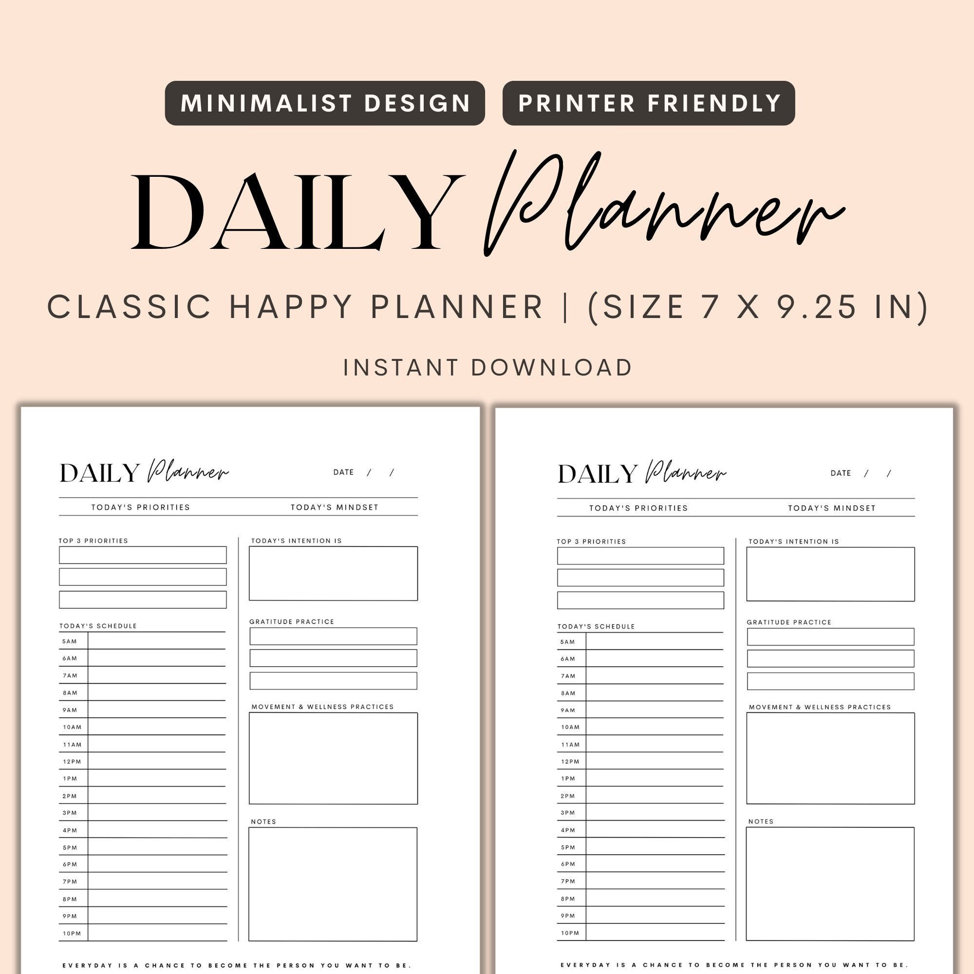 Classic Happy Planner Printable, Daily Planner Printable, Planner ...