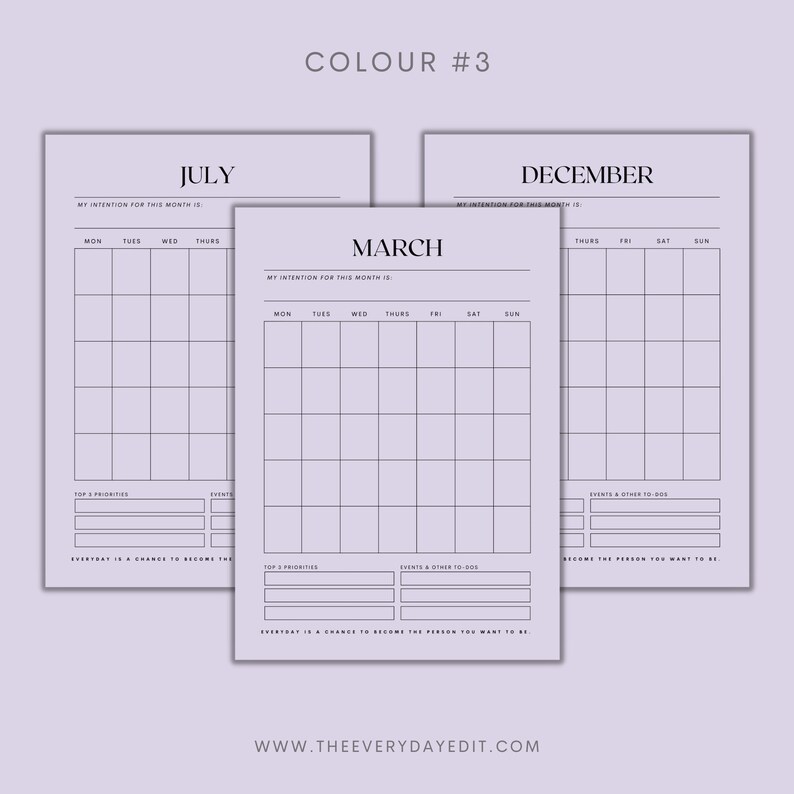 printable undated yearly planner