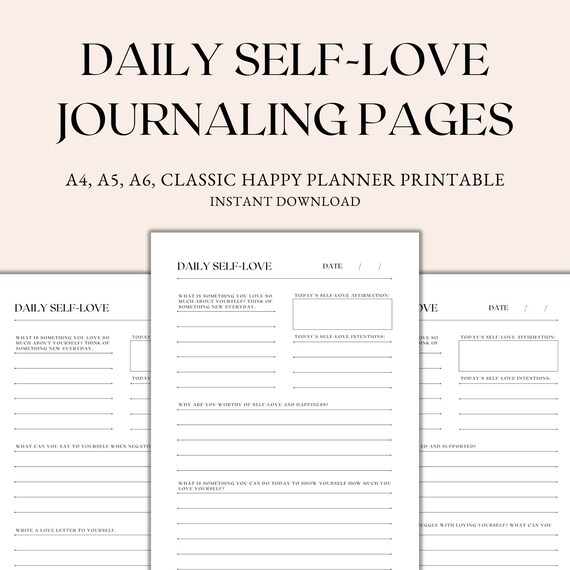 Daily Self-love Journaling Pages Printable Daily Journal - Etsy