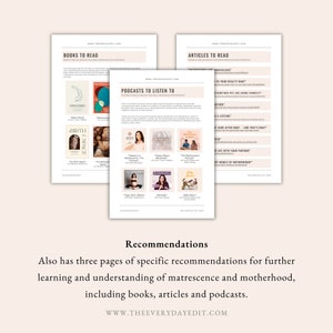 motherhood books, matrescence book recommendations, motherhood podcasts, motherhood podcast recommendations, motherhood recommendations, matrescence workbook, motherhood workbook, articles about motherhood, articles about matrescence