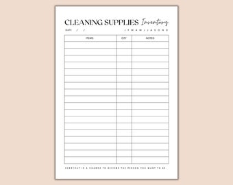 Household Supplies List Inventory Template