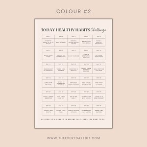 30 day healthy habits challenge