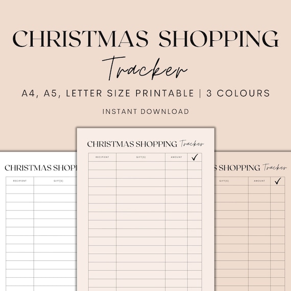 Christmas Shopping Tracker Printable, Christmas Planner Printable, Gift Tracker, Gift Planner, Christmas Tracker, Instant Download PDF