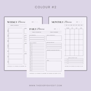 daily planner, weekly planner, monthly planner