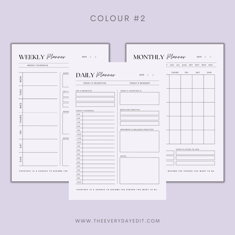 daily planner, weekly planner, monthly planner