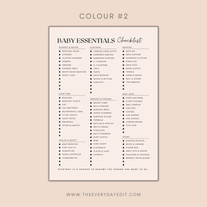 printable baby essentials checklist