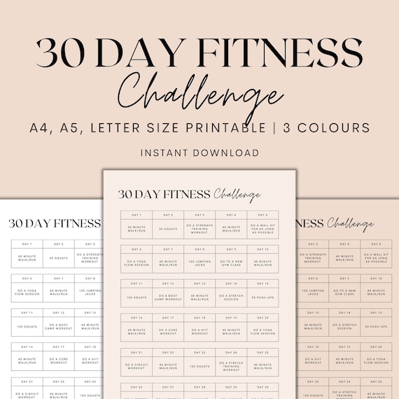 30 Day Fitness Challenge Printable, 30 Day Challenge, 30 Day Tracker  Printable, Fitness Tracker, Weight Loss Tracker, Instant Download PDF -   Norway