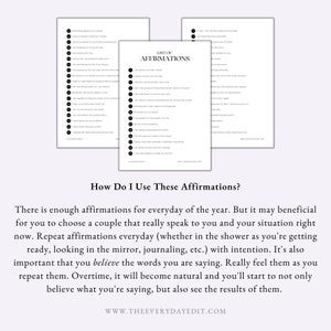 List of 365 Affirmations, Affirmations Printable, Positive Affirmations ...