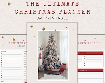 Kerstplanner afdrukbaar | Vakantieplanner | Dagelijkse planner voor eerste kerstdag