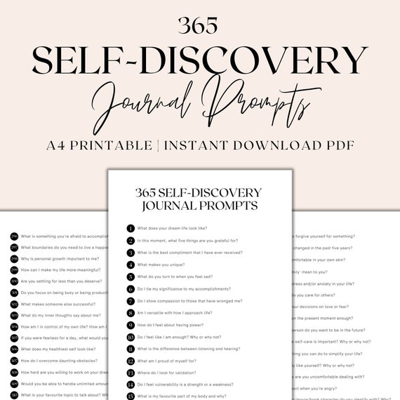 365 Self-discovery Journal Prompts Printable Shadow Work - Etsy