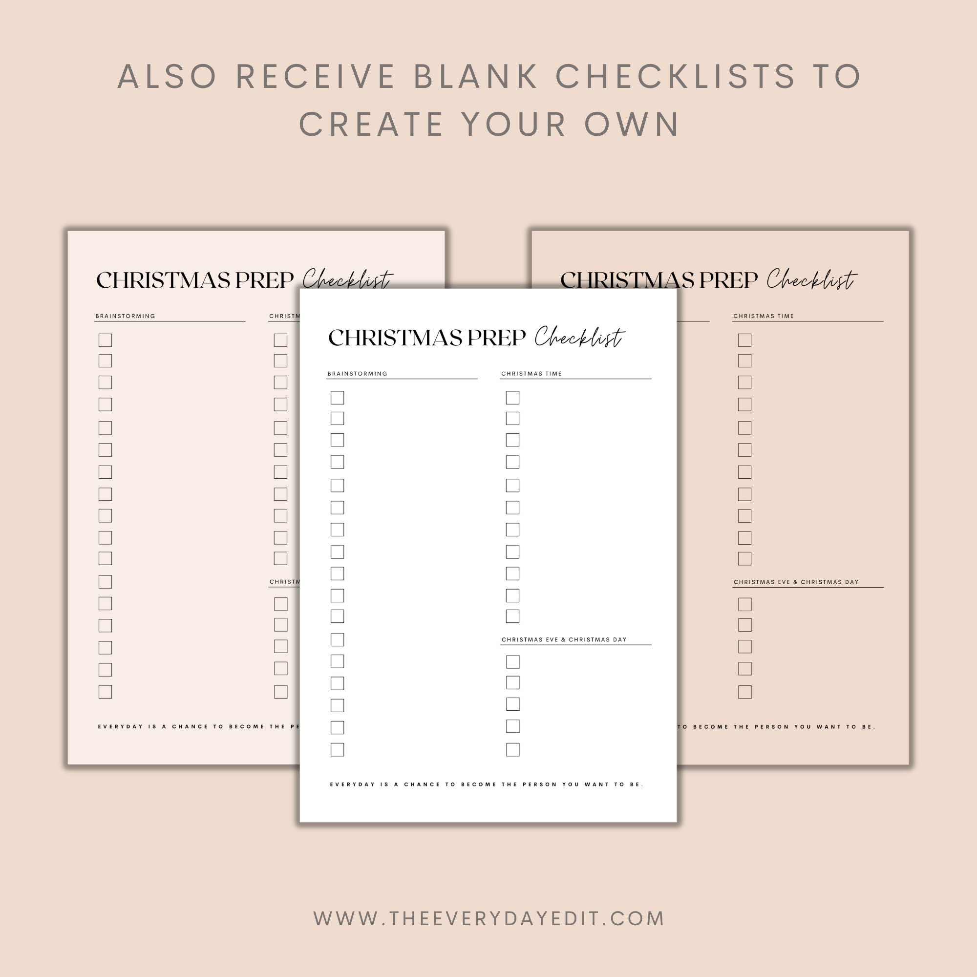 Christmas Preparation Checklist Printable, Christmas Checklist