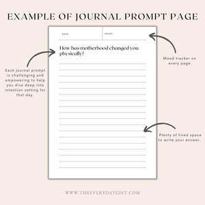 journal page, journaling pages, daily journal, daily journaling, motherhood journal prompts, postpartum planner, postpartum journal prompts, journaling prompts for postpartum, matrescence journaling prompts printable