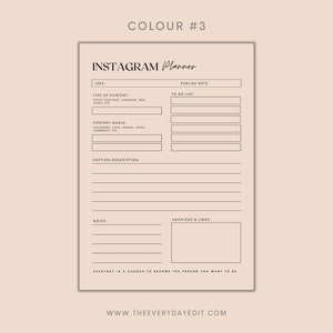 instagram planner printable