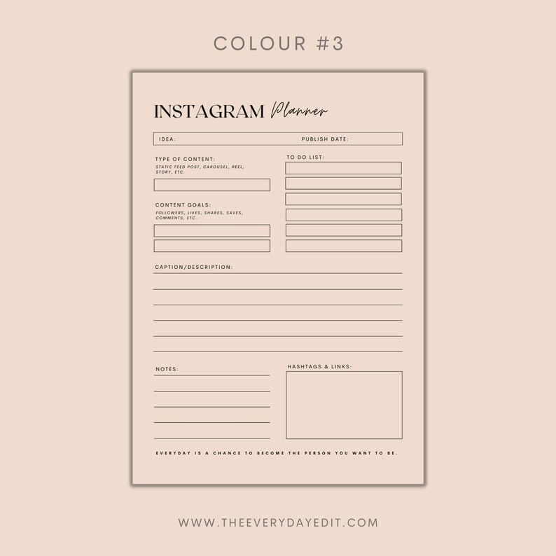 instagram planner printable