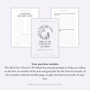mid year check in workbook, life audit workbook, goal planner, self discovery journaling prompts, shadow work journal