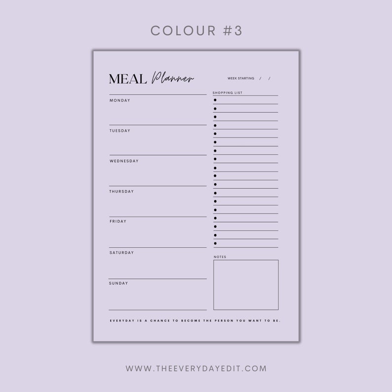 printable meal planner