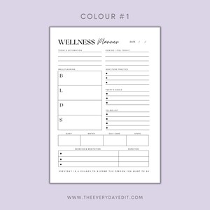 printable wellness planner