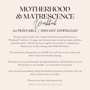motherhood workbook, matrescence workbook, matrescence guide, matrescence coach, motherhood guide, motherhood coach, printable motherhood workbook, motherhood journal prompts, matrescence journal prompts, what is matrescence