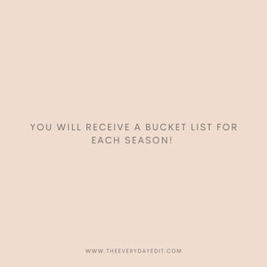 summer bucket list, winter bucket list, autumn bucket list, spring bucket list