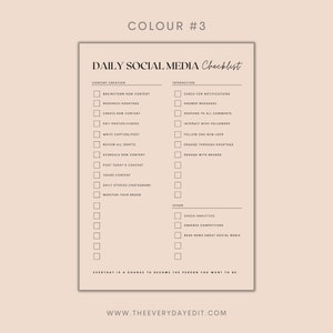daily social media checklist printable