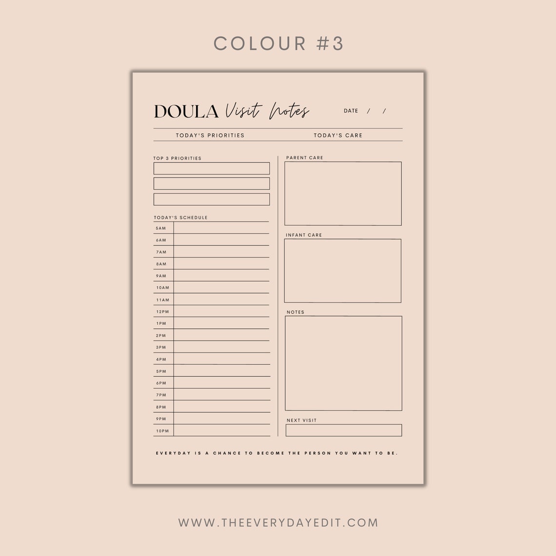 Postpartum Doula Visit Notes Printable, Postpartum Doula Planner ...