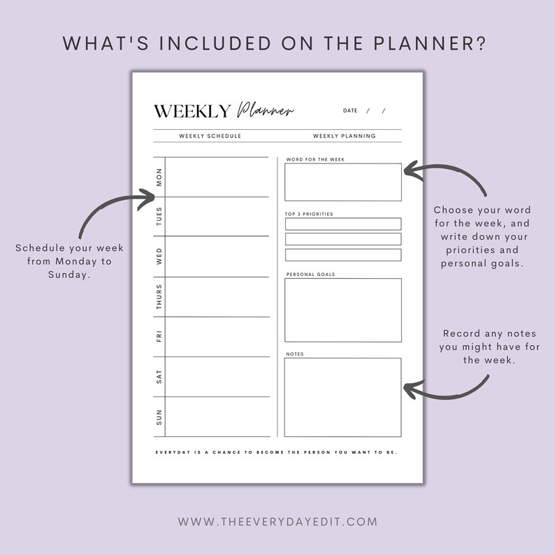 printable minimalist planner
