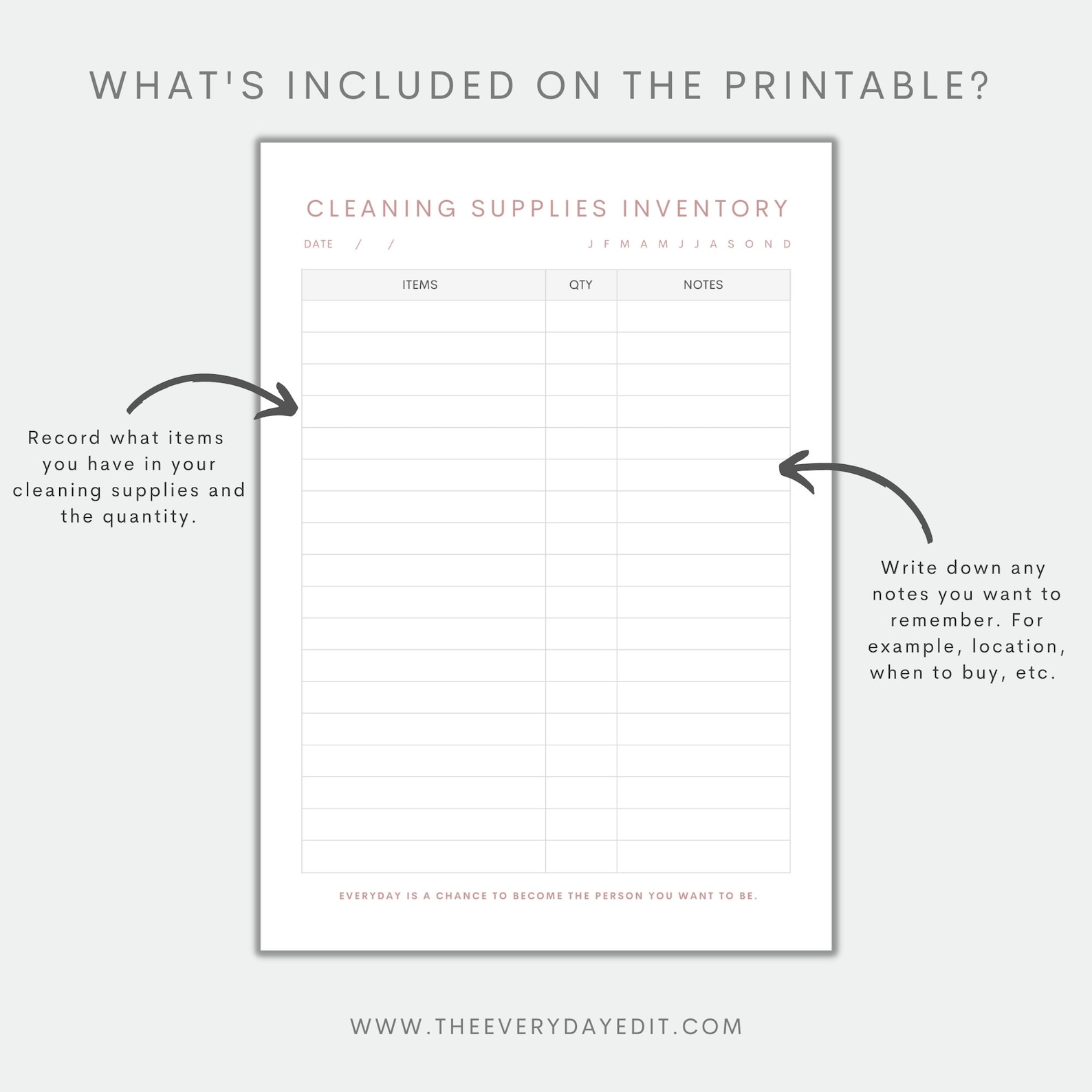 Cleaning Supplies Inventory Printable Cleaning Inventory Etsy