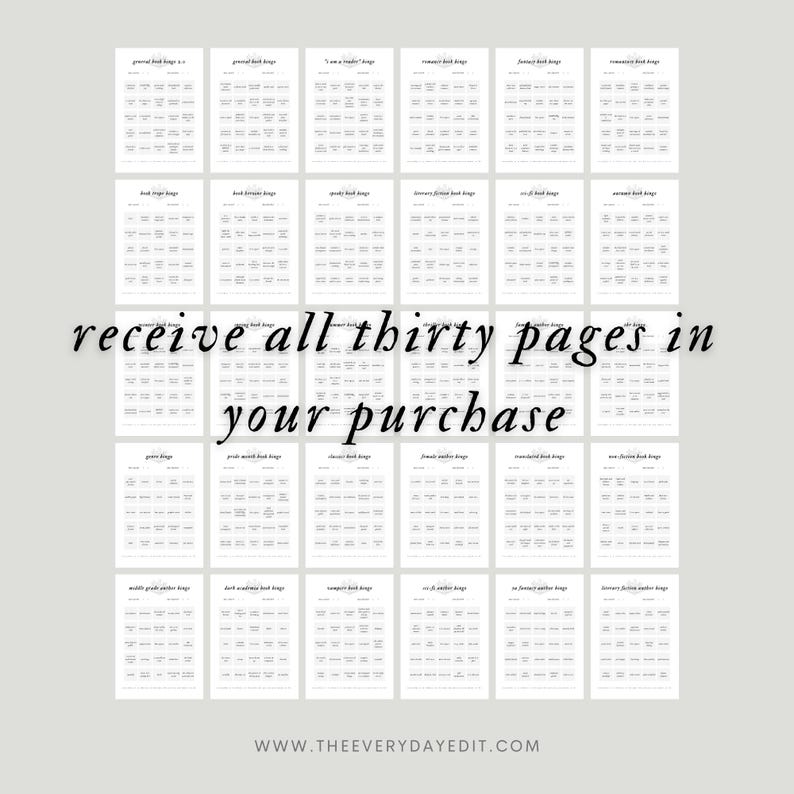 book bingo printable, printable book bingo, book lover bingo, reader bingo, reading challenge, reader challenge, book challenge, 30 day challenge, book planner, reader planner, book lover planner