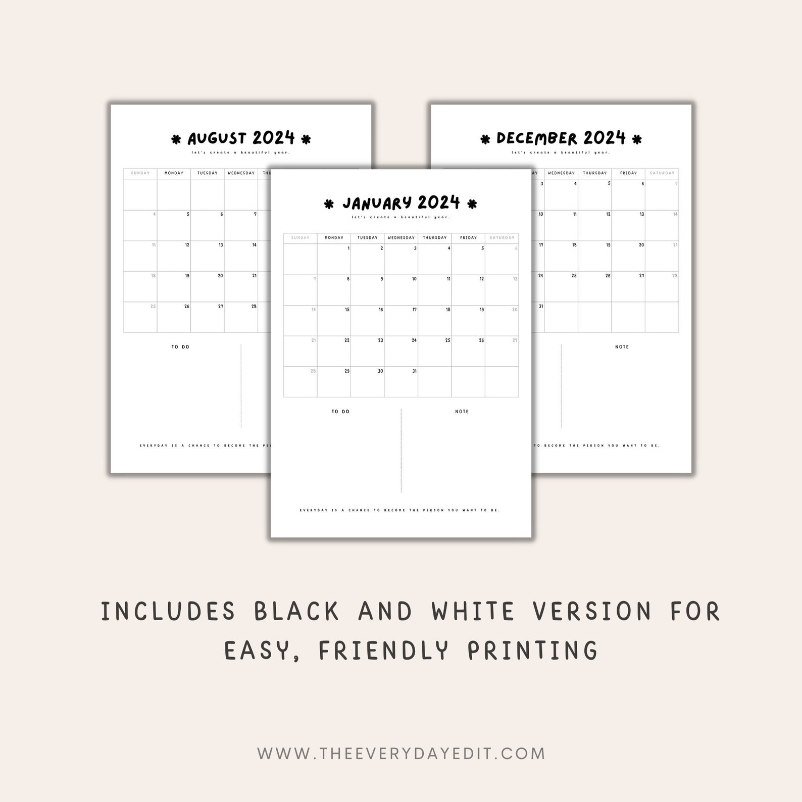 2024 Yearly Calendar Printable 2024 Planner Printable 2024 Etsy Australia