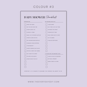 baby shower checklist printable