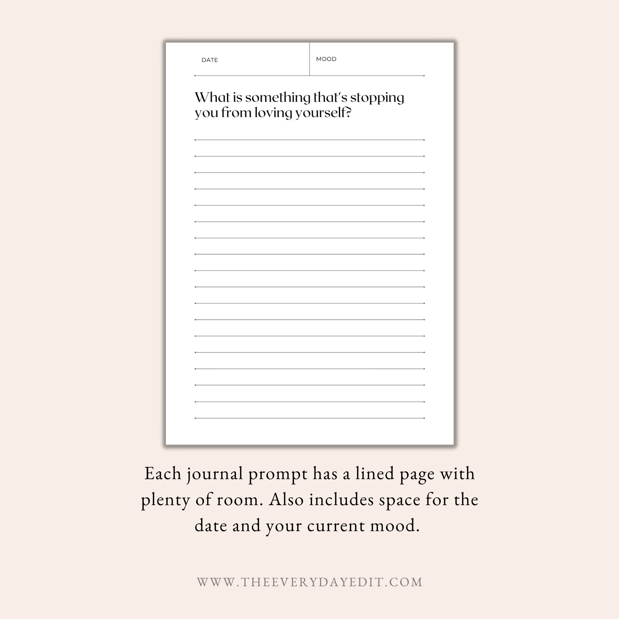 The Self Love Journal Printable, Self Love Workbook, Journal Prompts ...