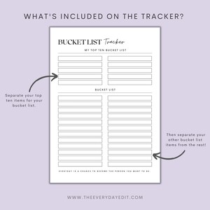 minimalist planner printable, minimal planner, bucket list tracker printable, bucket list template printable, bucket to do list, minimalist to do list, printable planner insert