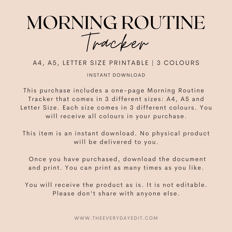 morning routine tracker printable, morning routine planner printable, printable weekly planner insert, printable weekly tracker insert, morning tracker, routine log, weekly log printable, planner insert printable