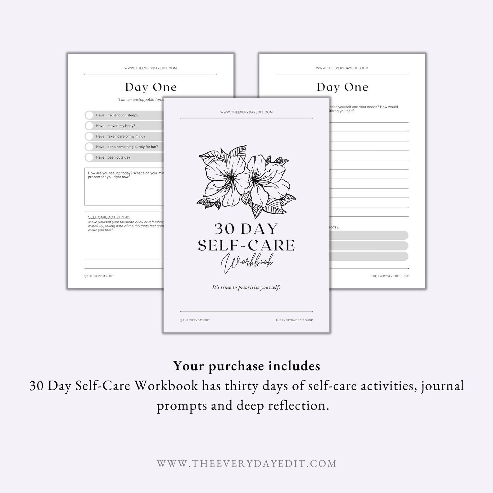 30 Day Self Care Workbook Printable, Self Care Planner Printable, Self ...