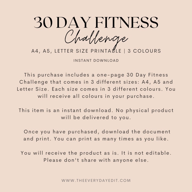 minimalist 30 day challenge printable, minimalist challenge, fitness challenge printable, fitness tracker, fitness planner, minimalist tracker, minimalist planner, workout tracker, black and white tracker, 30 day fitness challenge