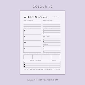 wellness planner printable