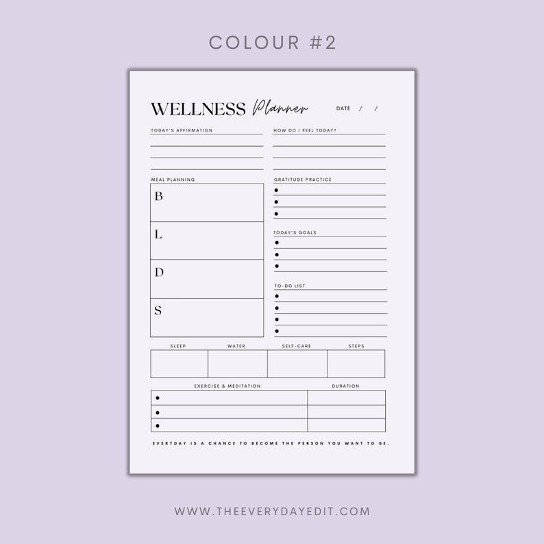 wellness planner printable