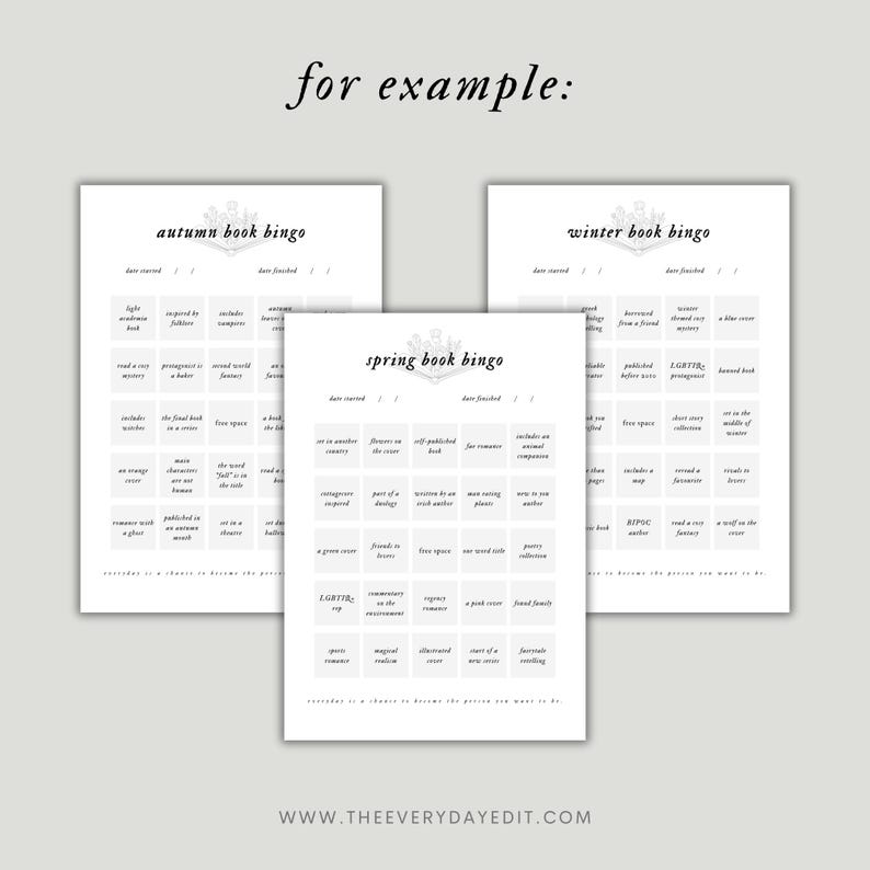 autumn book bingo, summer book bingo, spring book bingo, winter book bingo, fall book bingo, seasonal book bingo, seasonal bingo, autumn bingo, summer bingo, fall bingo, spring bingo, winter bingo, seasonal bucket list