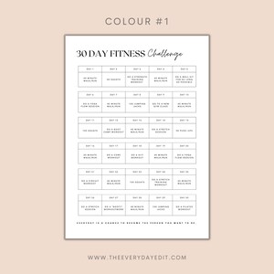 printable 30 day fitness challenge
