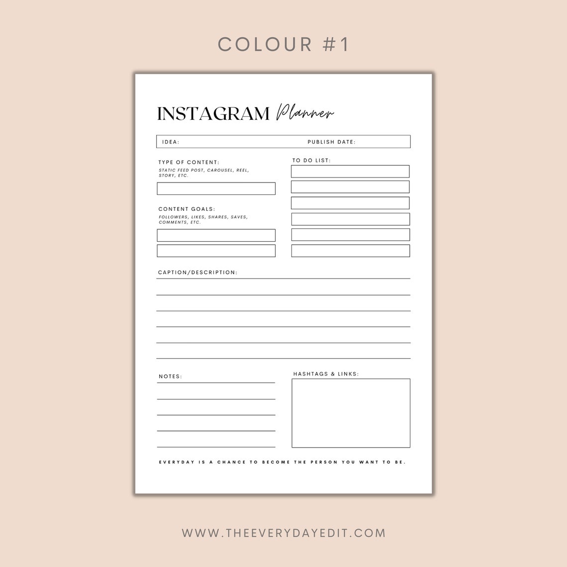 Instagram Planner Printable Instagram Content Planner Social - Etsy