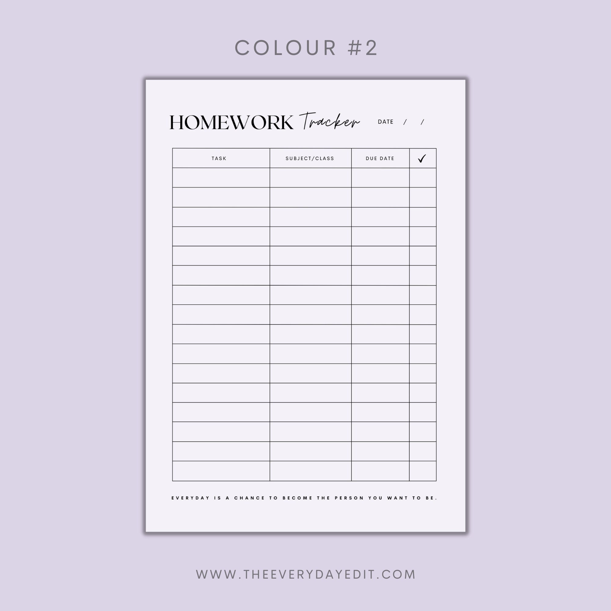 Homework Tracker Printable, School Planner Printable, Assignment ...