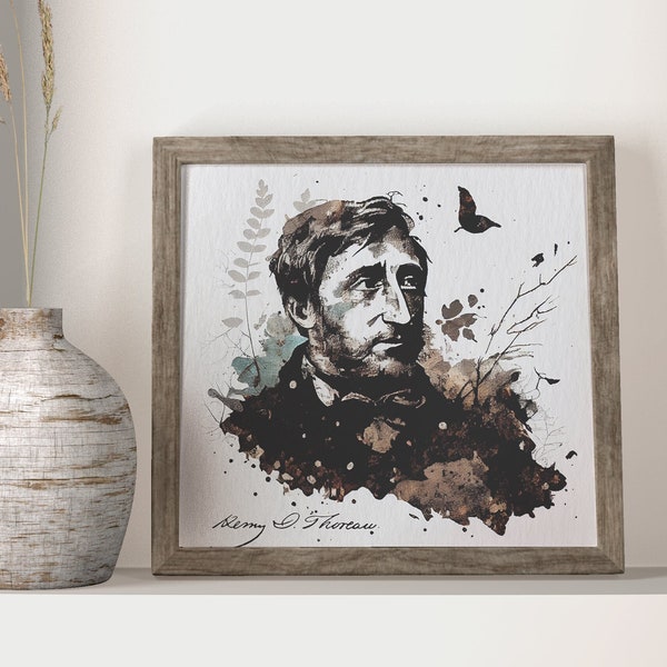 Henry David Thoreau in Ink - High-Quality Print