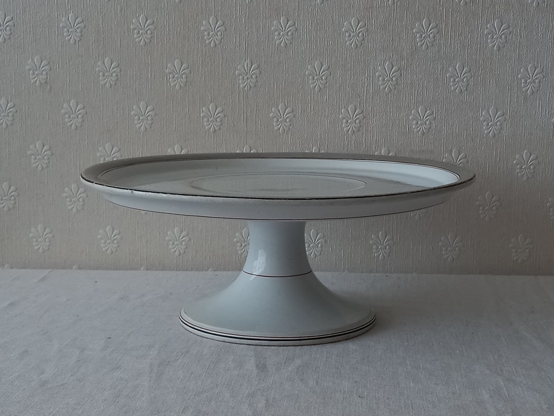 19th Antique Dutch Ironstone Cake Stand by Petrus Regout/dutch