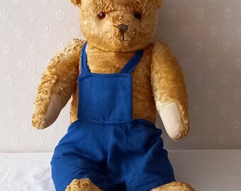ANCIEN JOLI OURS EN PELUCHE, MENBRES ARTICULÉS H. 55 cm