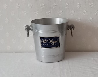 Vintage French Aluminium Champagne cooler/Ice Bucket cooler by Pol Roger, Vintage Champagne cooler, Vintage Ice cooler.